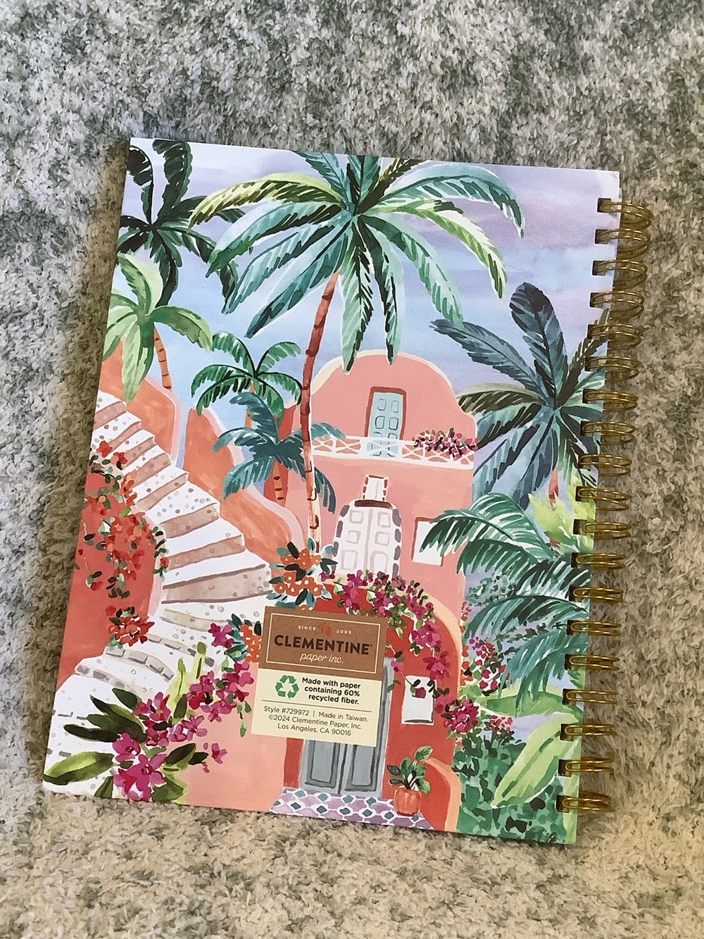 Clementine Tropical Carribean Floral Spiral Notebook Lined Journal NWT ~120pgs - Picture 8 of 16